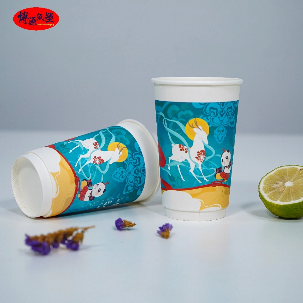 Custom Logo Printing Disposable Paper Cup for Coffee / Espresso / Americano / Macchiato / Cappuccino Hot Drinking Cup