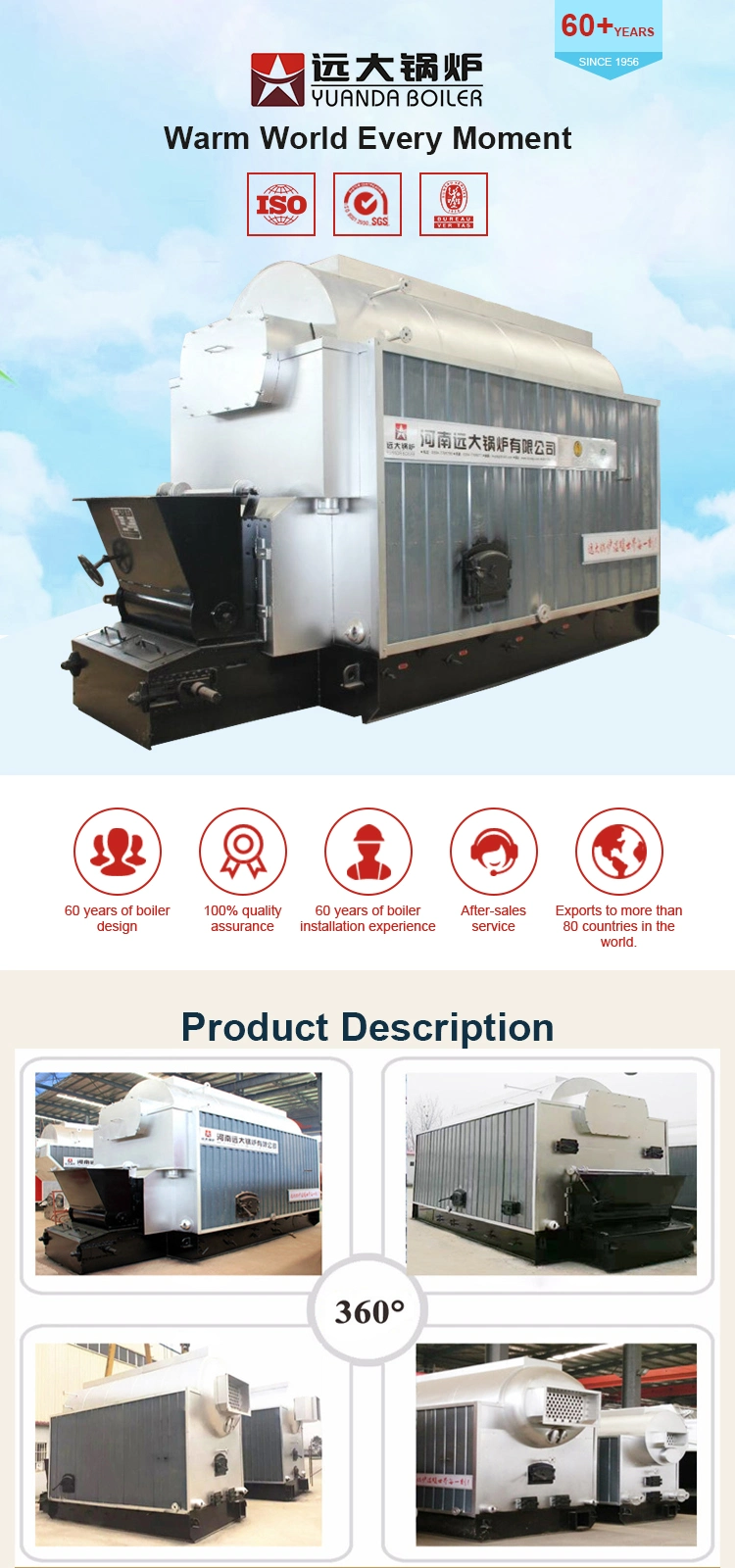 Industrial Coal Fired Automatic Steam Boiler, Coal Fired Steam Boiler 1ton, 2ton, 4ton, 6ton, 8ton 10ton