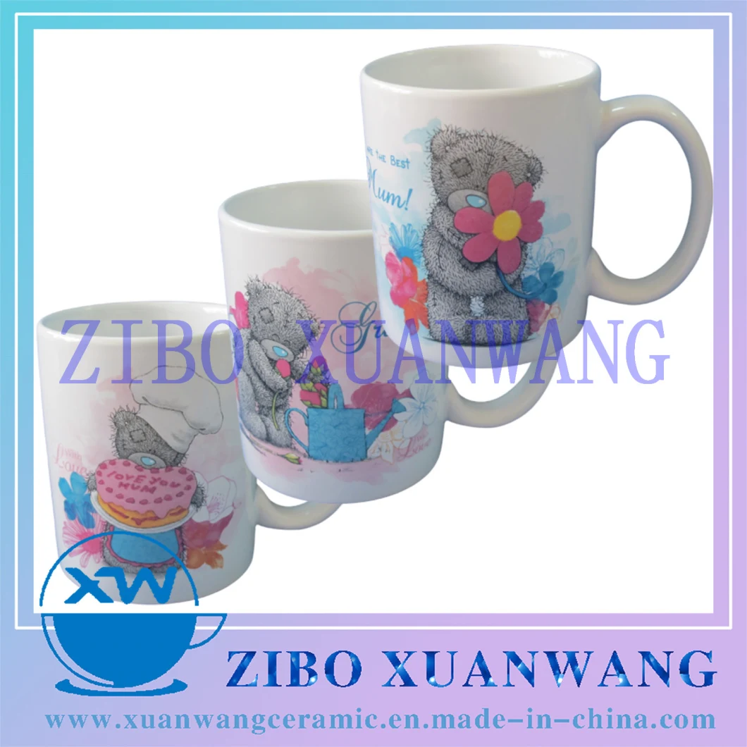 11oz Stoneware Ceramic Mug with Carton Bear Customized Printing Ceramic Coffee Cup