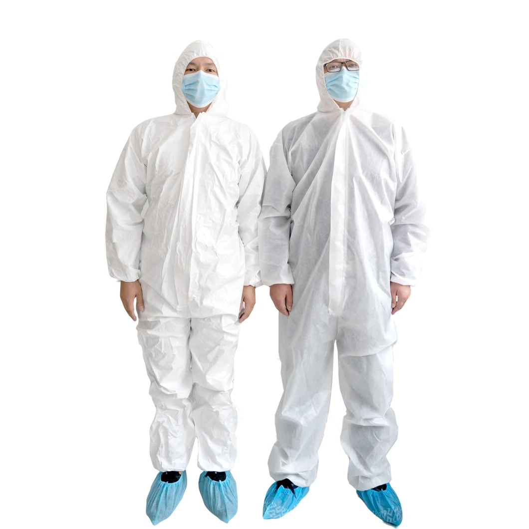 China Factory CNAS Test 17951 Abrasion-Resistant PP/SMS/Sf Protective Disposable Clothing Coverall