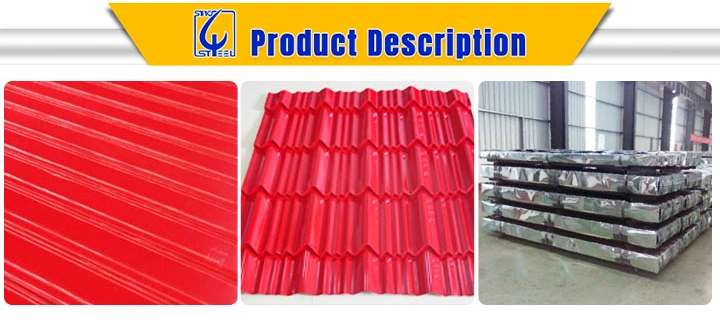 Wave Type Red Color Coated 0.23/0.3*900/800*2440 Corrugated Roofing Sheet