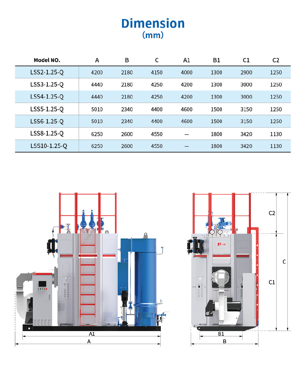 8000kg/H Chinese Supplier of Ultra-Low Nox Energy Saving Steam Boilers