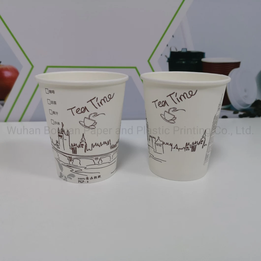 Custom Logo Printing Disposable Single Wall Hot Drinking Paper Cups Coffee Cups /Tea Cups