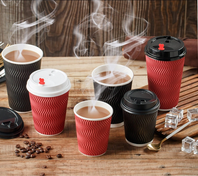 12/16oz Hot Drinking Disposable Coffee Paper Cups