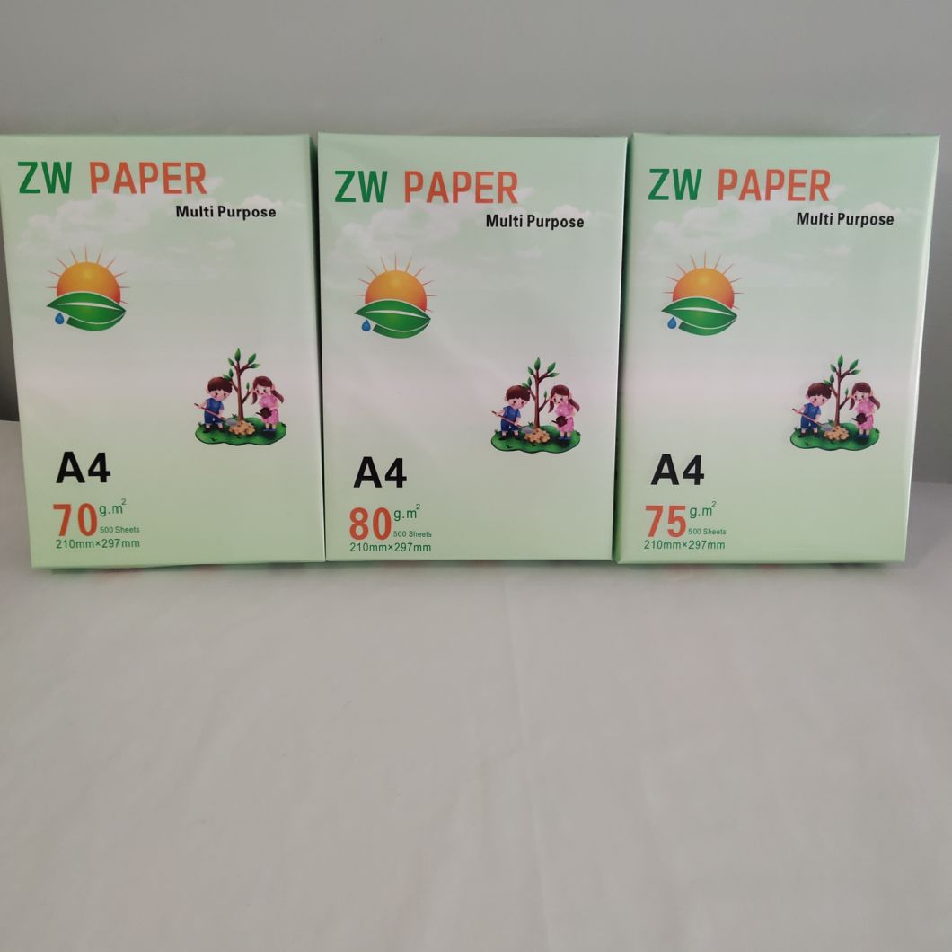 A4 70 GSM 500 Sheets School Office Pulp Copy Paper Manufacturer A4 Paper Copy for Print 80GSM 75GSM 70GSM Letter Size Legal Size