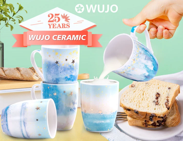 Wholesale Ceramic Coffee Mug Cup Lemon Decal 11oz Ceramic Coffee Cups for Gifts