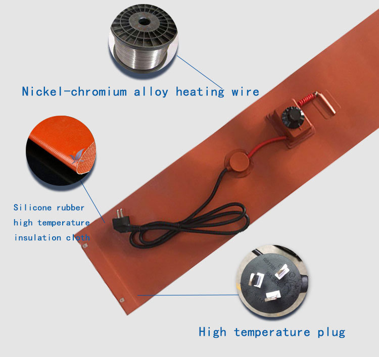 Electric Silicone Rubber Heat Pad 120V Silicone Rubber Heater Band
