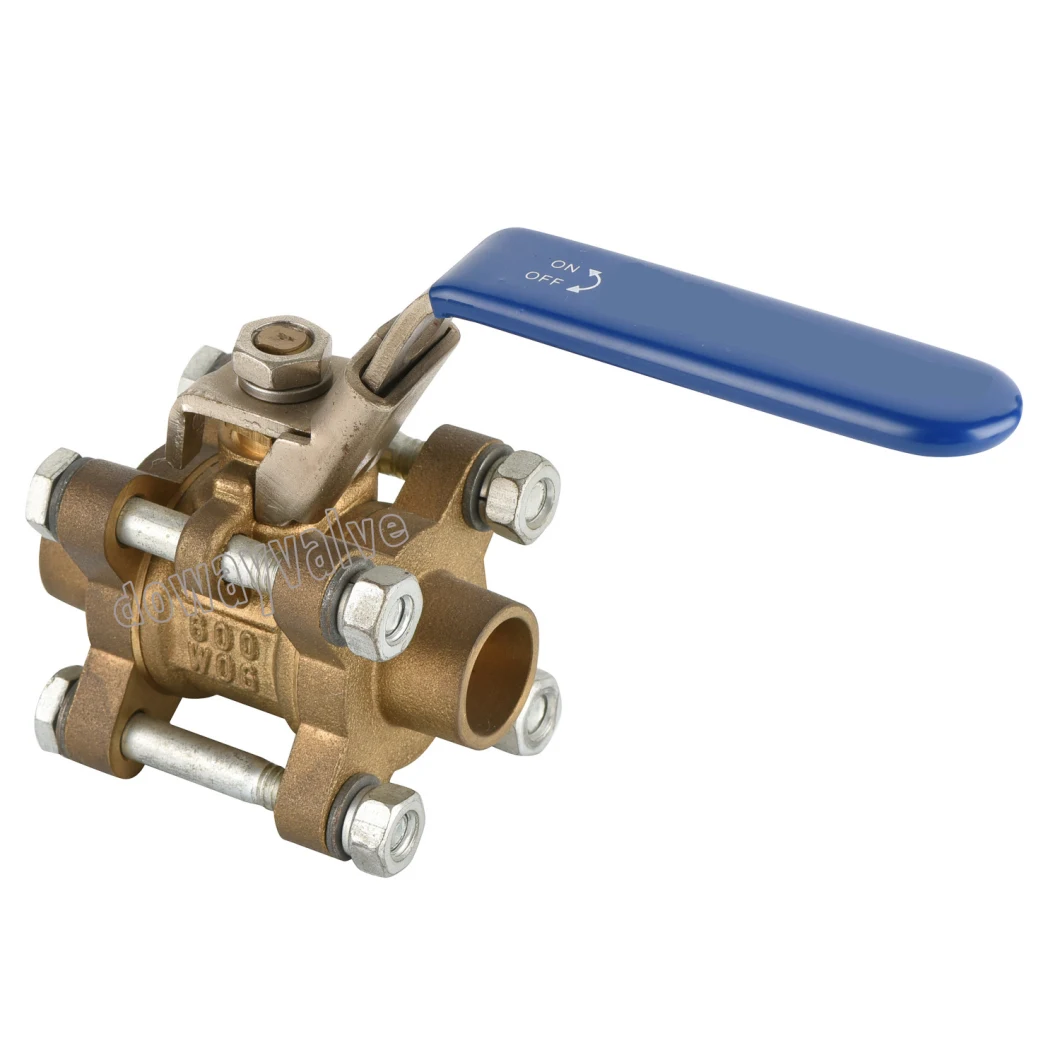 Three-Piece Brass Ball Valve 600 Wog with Tube End Extended W/Gauge Port Ends