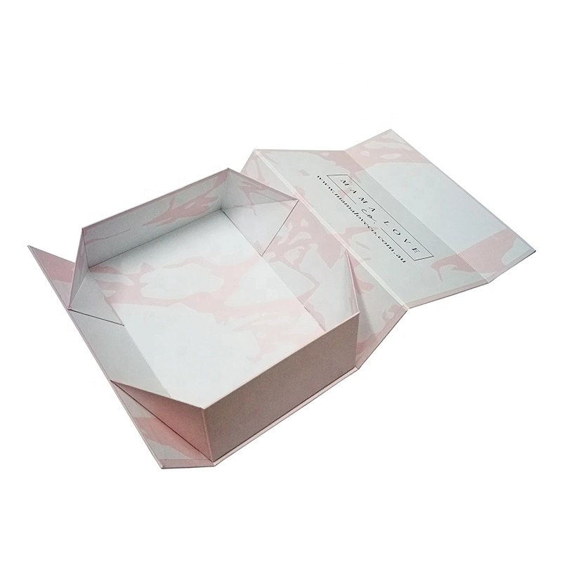 Customized Printed Pink Folding Paper Packaging Gift Box