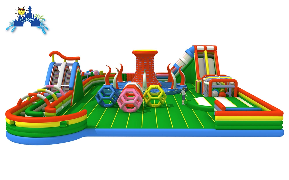 Customized Size and Color Amusement Park Inflatable Fun City for Kids and Adults by Factory
