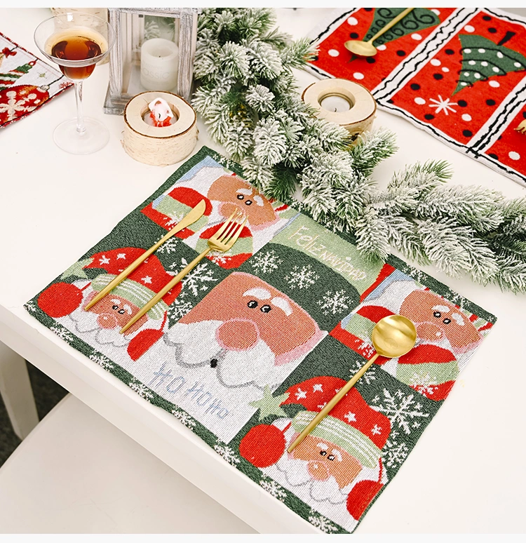 Wholesale 2021 New Christmas Cartoon Ecofriendly Tablecloth Home Table Decoration Table Mat for Christmas Placemat