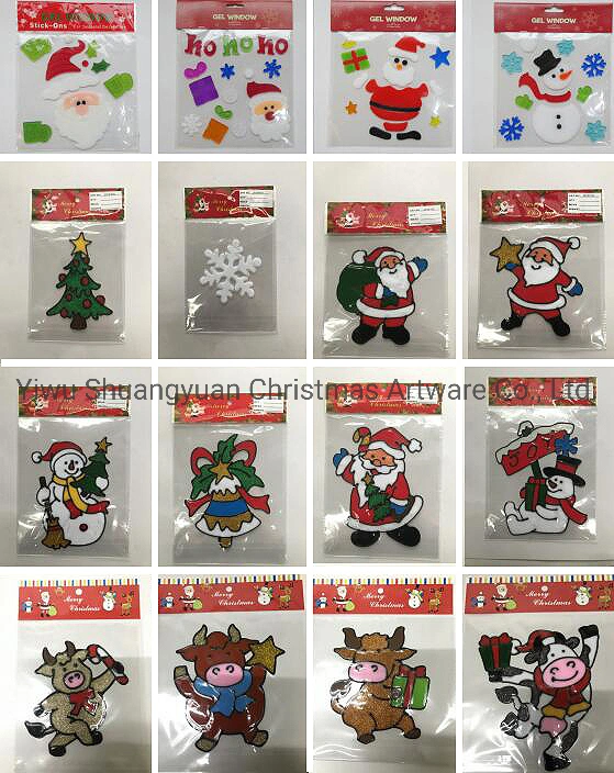 58cm Kt Board Deer with New Style Christmas Paper Sticker Christmas Window Sticker