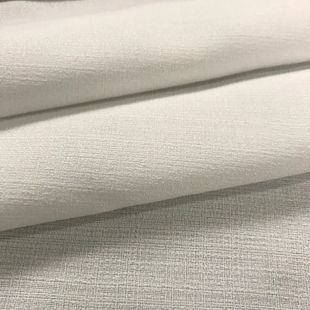 Polyester Crepe Linen Look Warp Spandex Fabric for Garment Fabric