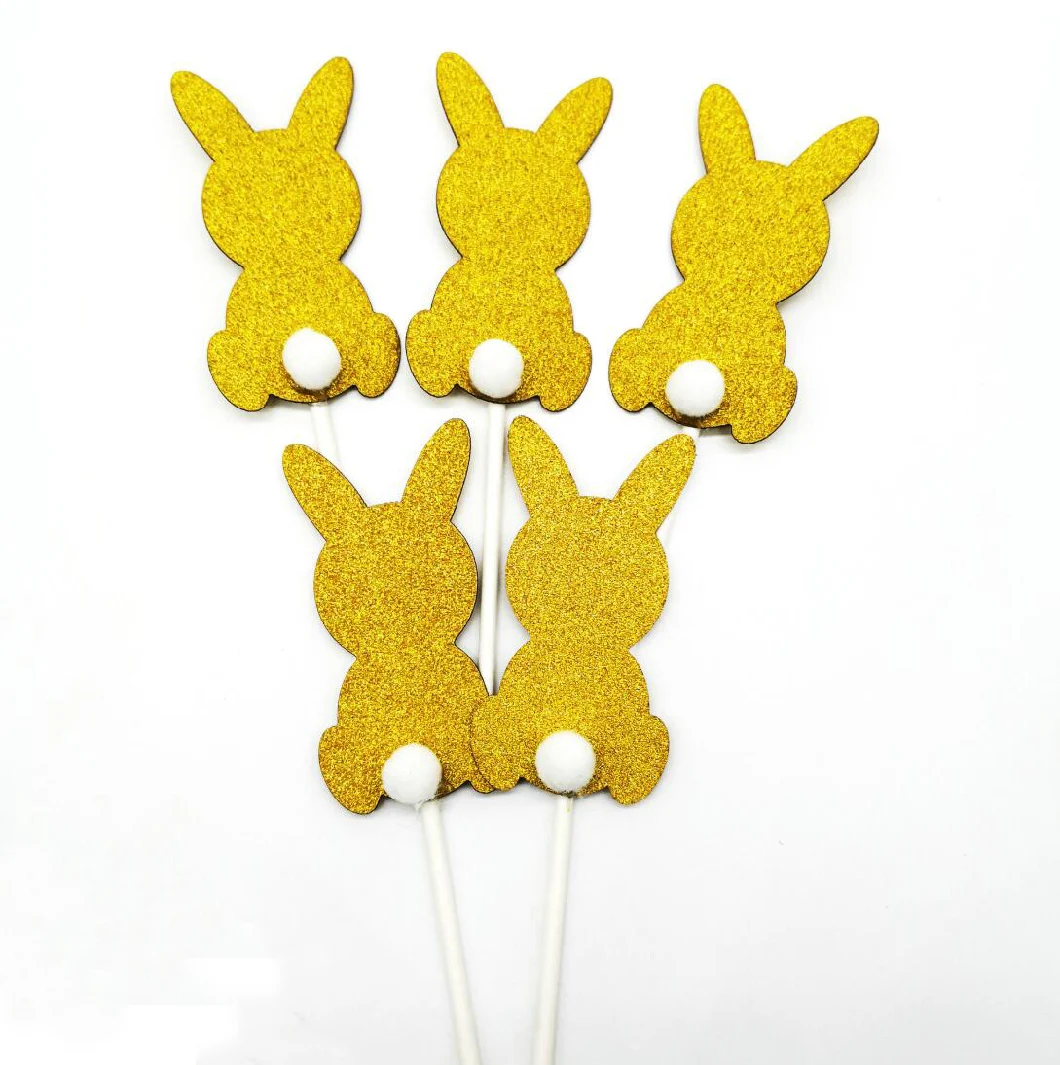 Wholesale Clear Rabbit Paper Cake Fork/Easter Hanging Banner for Easter