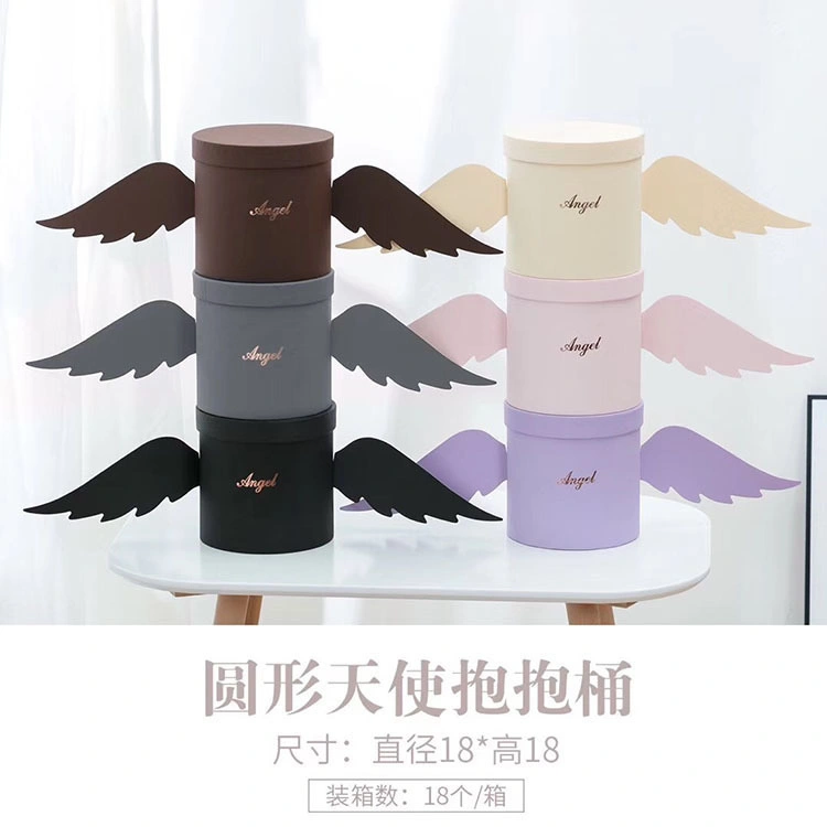 Angle Wings and PVC Clear Window Rigid Paper Packaging Rose Purple Heart Shape Gift Pack Box