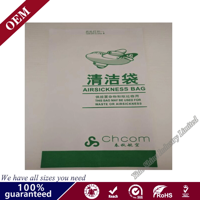 Disposable Flat Bottom Sick Paper Bags / Custom Printed Air Line Airsickness Paper Vomit Bag