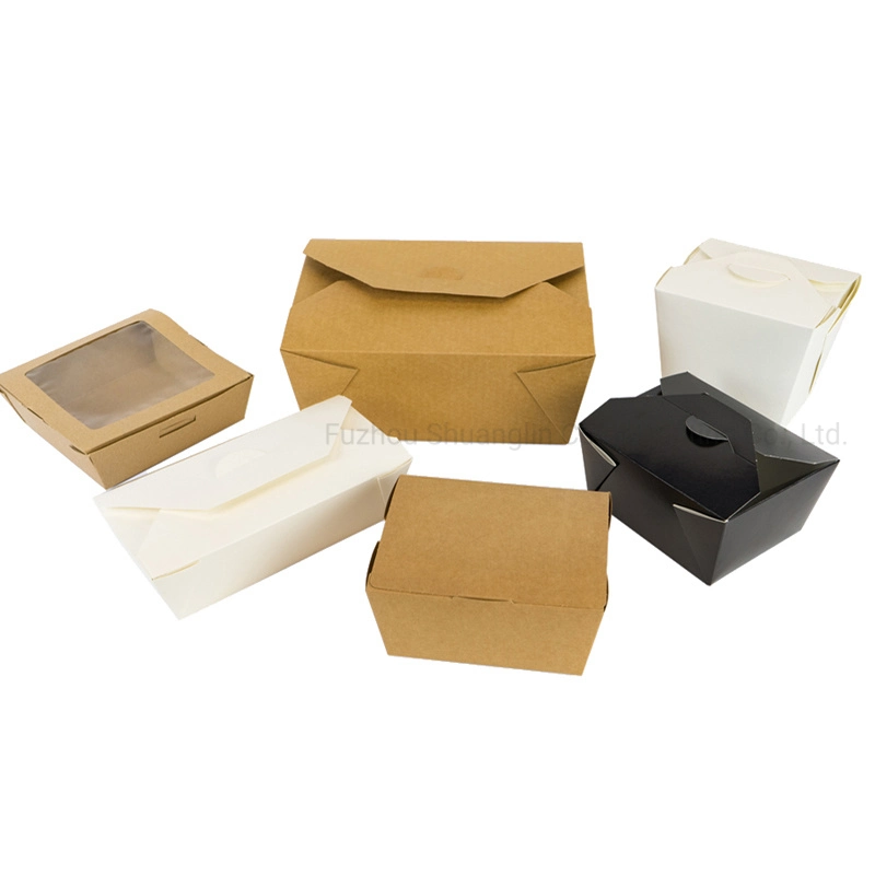 Kraft Paper Salad Box Disposable Water Proof Takeaway Lunch Box