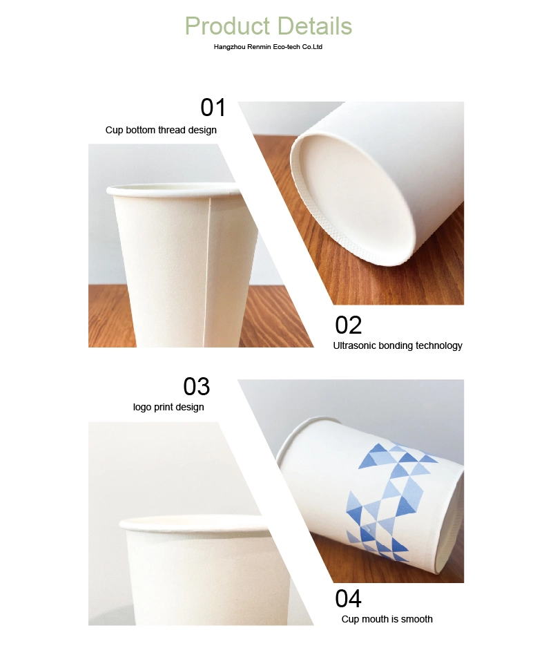 Beverage Use Single Wall Paper Cup Customized Logo Printed Disposable Paper Cups with Lids