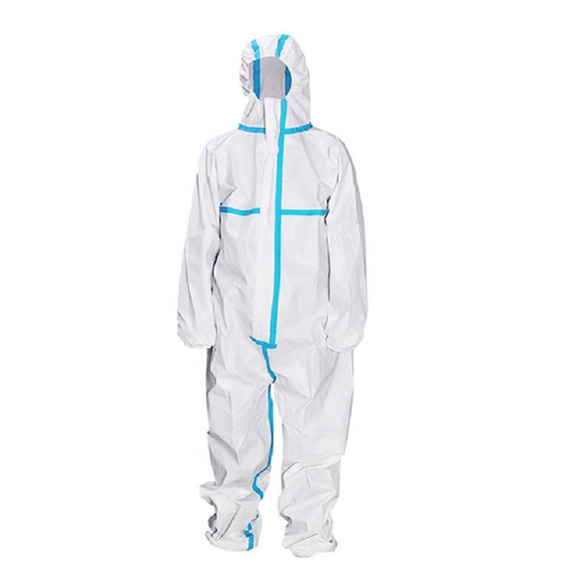 White Disposable Hooded Microporous Coveralls Wholesale Disposable Overall Suits Safety Clothing