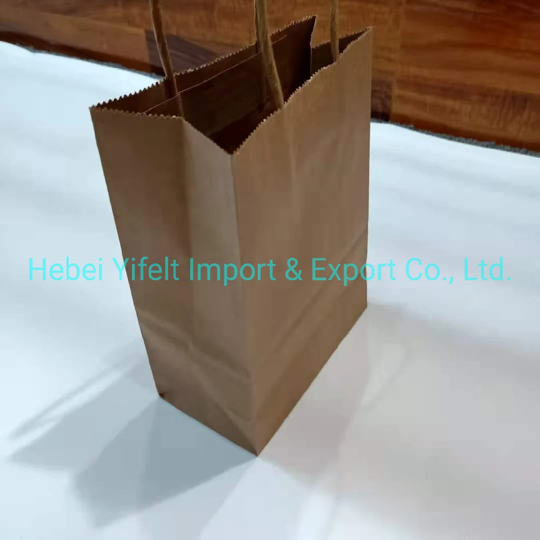 Large Capacity Recycled Cheap Price Brown Kraft Paper Shopping Bag with Twisted Paper Handle