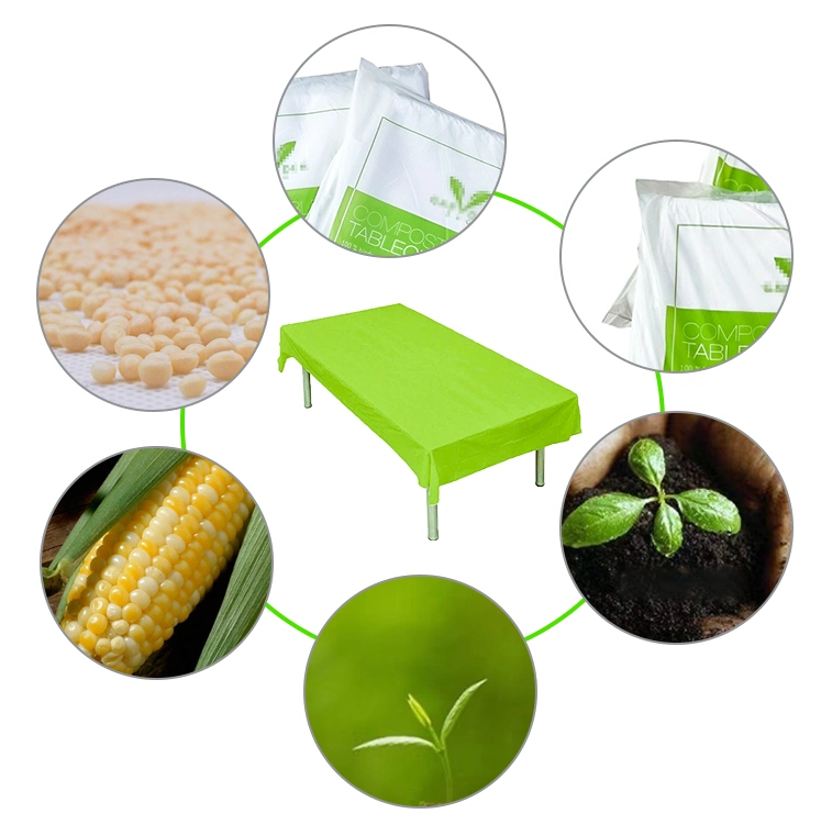 Manufacturer Wholesale Promotion Green Plastic Tablecloth Biodegradable Disposable Tablecloth Restaurant Tablecloths
