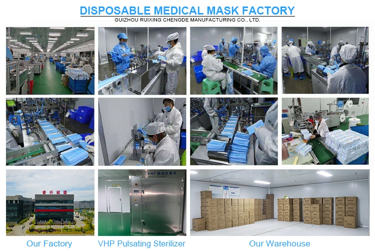 Factory Direct Sale China Mask Blue/White/Black Adult Disposable Facemask