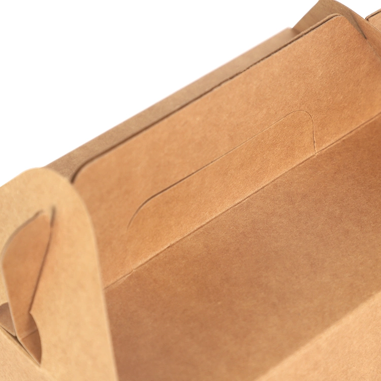 Custom Disposable Food Grade Cardboard Kraft Paper Paper Hamburger Box Packaging Paper Burger Box
