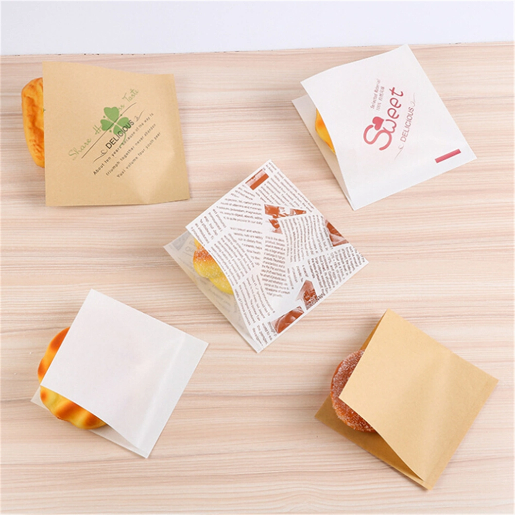 Custom Printed Logo Grease Oil Proof Paper Bag -Fried Food Paper Bag