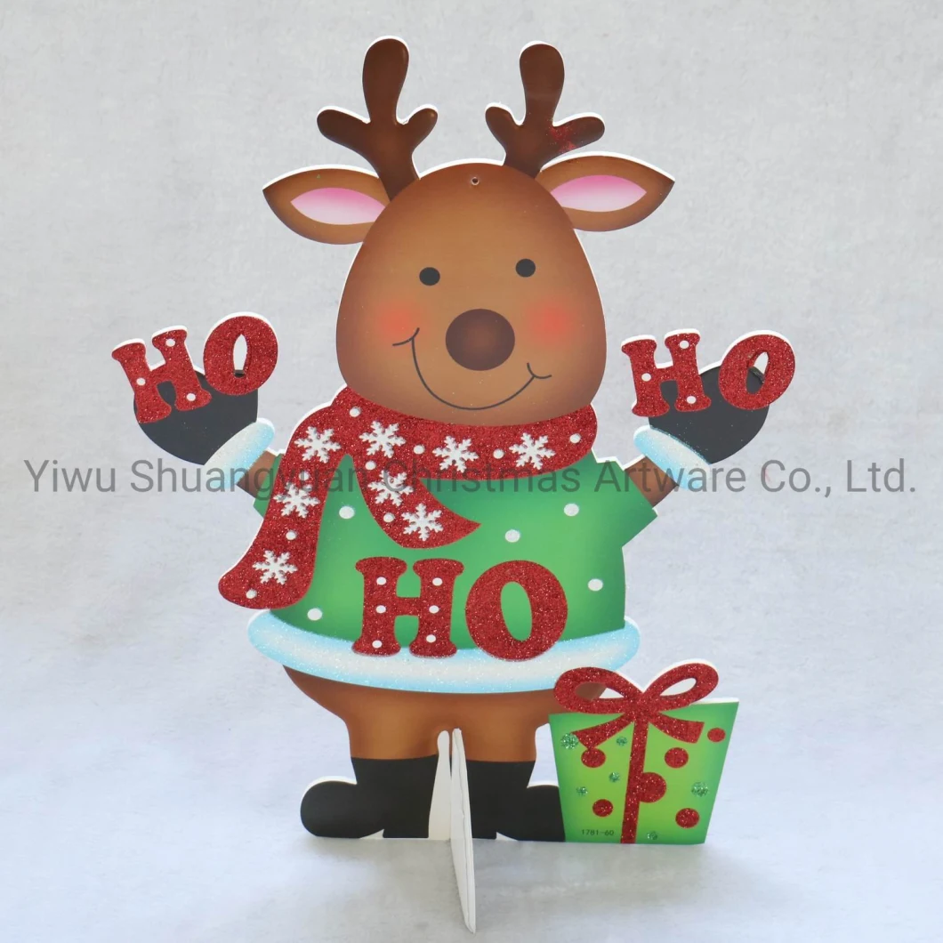 58cm Kt Board Deer with New Style Christmas Paper Sticker Christmas Window Sticker
