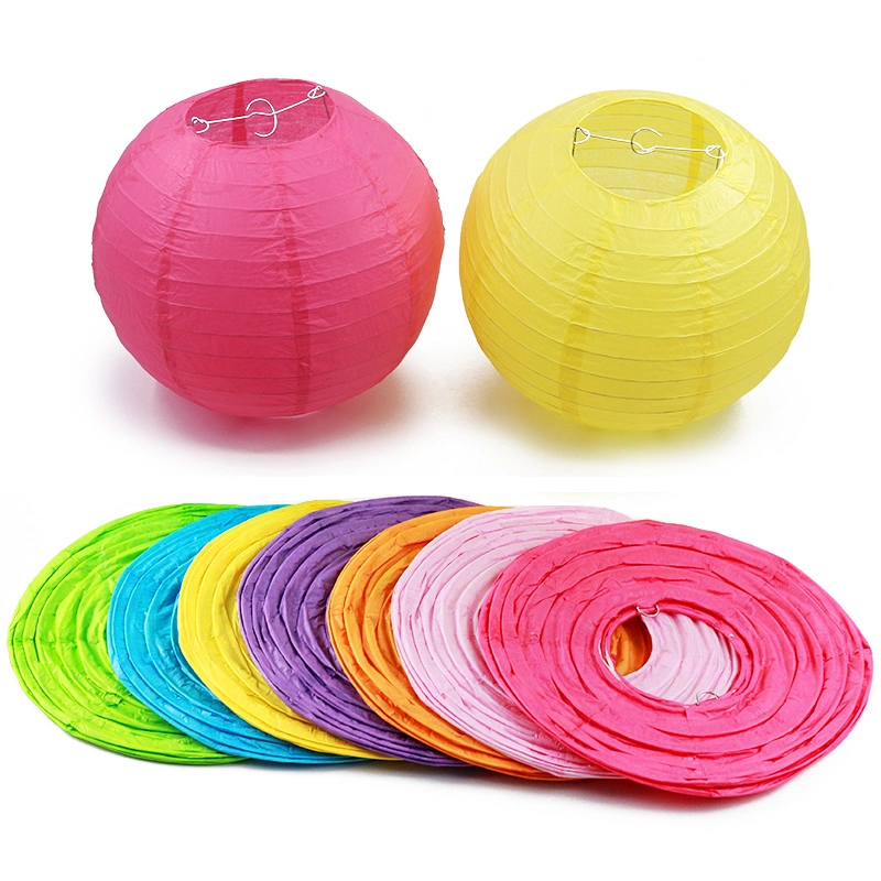 Colorful Paper Lanterns Chinese Round Paper Lantern Party Decoration