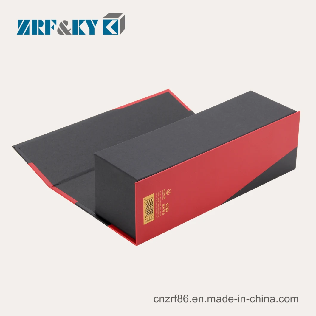Custom Printed Cardboard/Corrugated Paper Packaging Gift Red/Black/Gold Wine/Liquor/Whisky/Champagne Boxes Wholesale