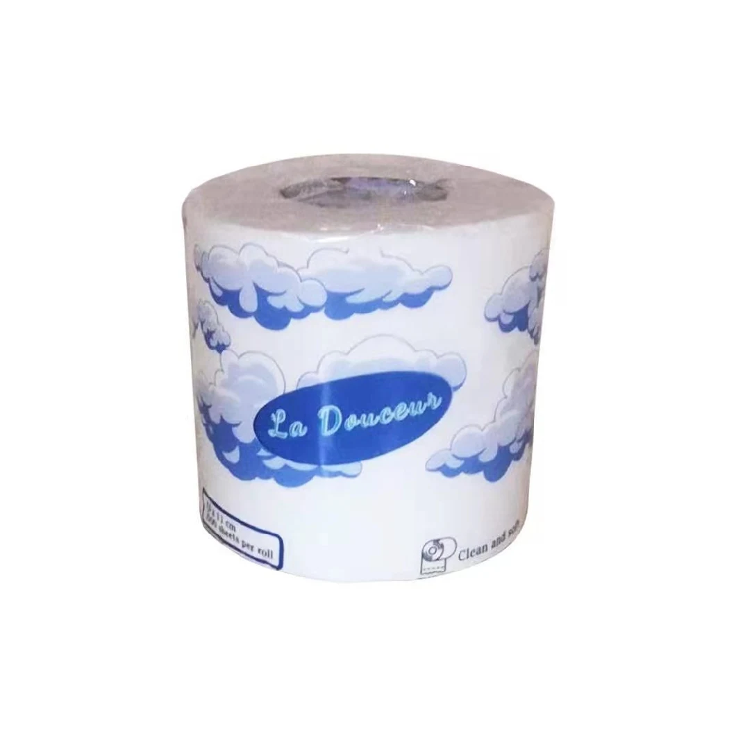 700g Business Hotel Bamboo Pulp Paper Natural Color Big Coil Paper Commercial Large Roll Toilet Paper