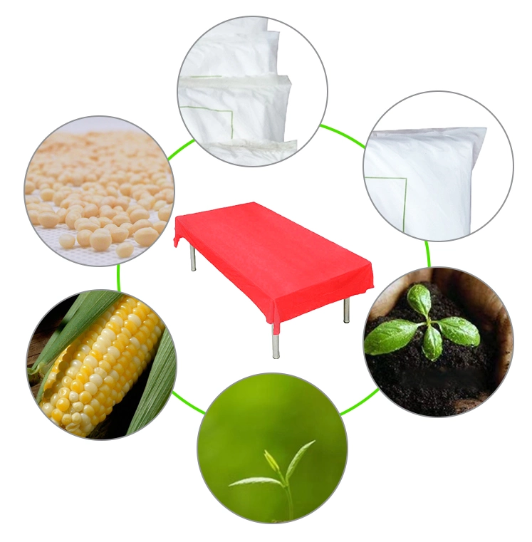 Hot Selling PLA Biodegradable Family Dinner Self Cutting Size Disposable Red Color Tablecloth