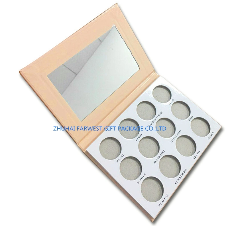 Rigid Paper Eyeshadow Box Paper Gift Box with 12 Color Holes Good Quality