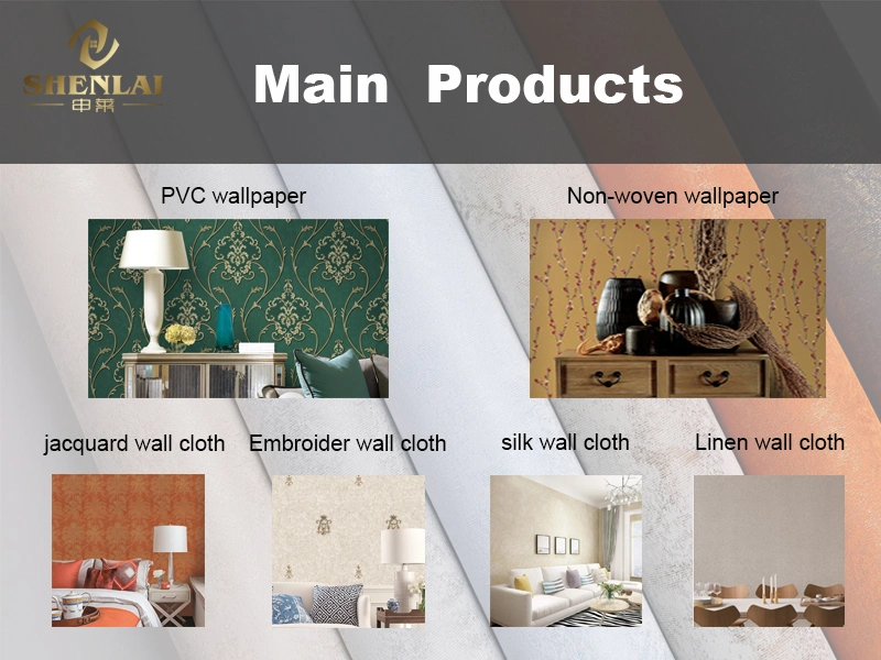 Home Plain Waterproof PVC Elegant Luxury Wall Paper Vinyl Wallpaper Border