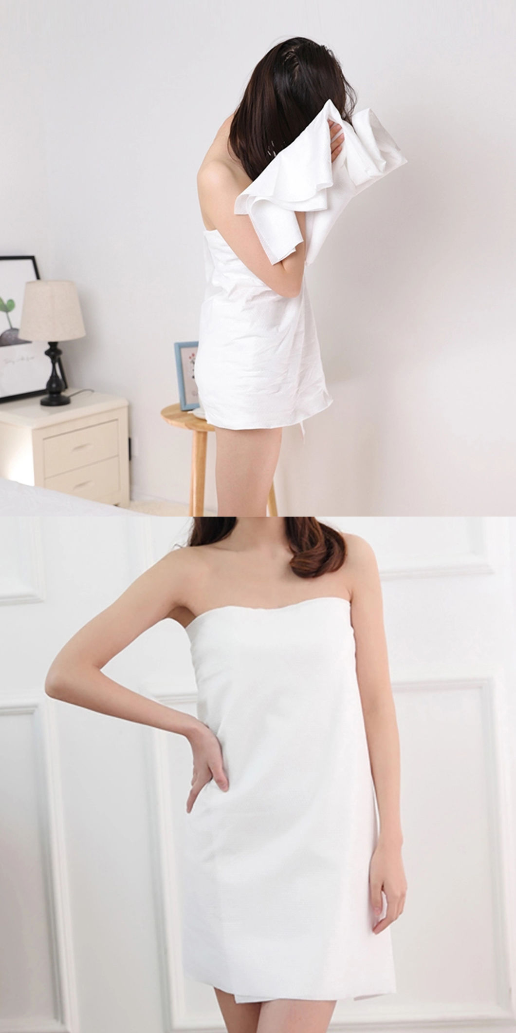 Hotel Body and Face Cleaning Linen Feel Quick Dry Non Woven Disposable Spunlace Bath Towel