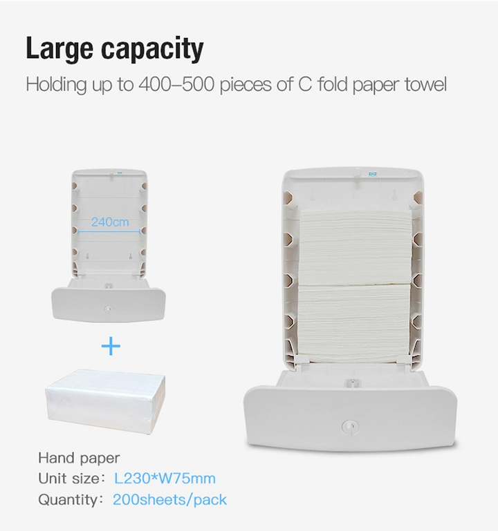 Water-Proof Refillable Z Fold Manual Paper Dispenser with Lock