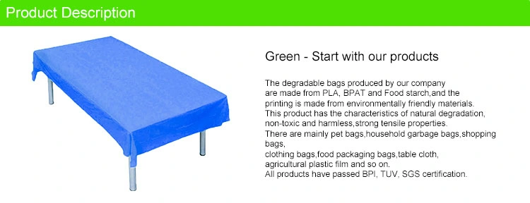Manufacturer Wholesale Promotion Blue Plastic Tablecloth Biodegradable Disposable Tablecloth Restaurant Tablecloths