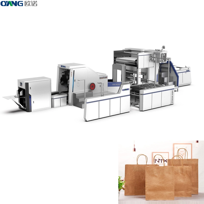 Paper Bag Making Machine with Flat and Round Twisted Paper Rope Handle
