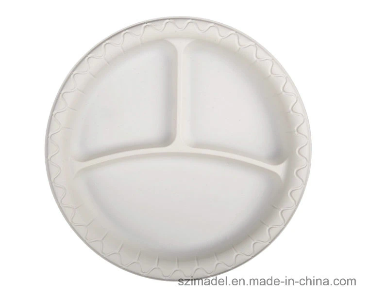 Biodegradable Disposable Sugarcane Round Plate, Round Tray