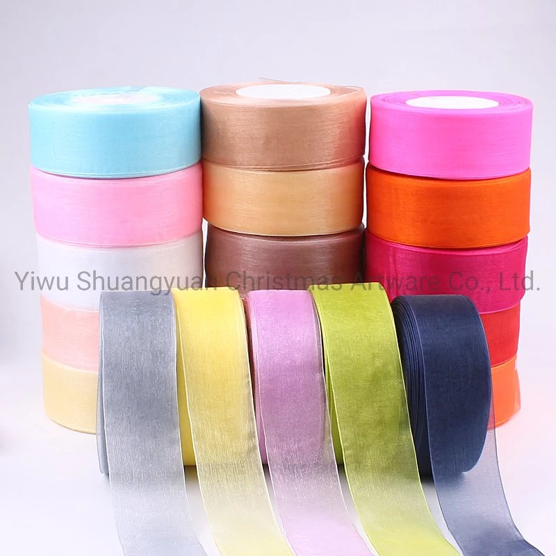 Christmas Tree Ribbon Solid Color Christmas Ribbon for Wedding Party Christmas Decoration Gift Wrapping Tapes