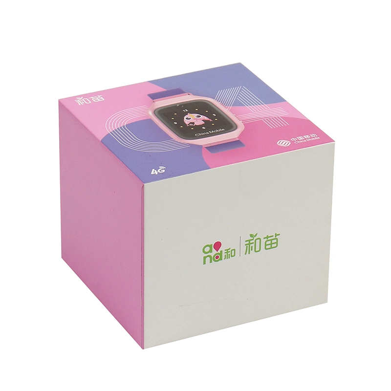 Pink Square Smart Watch Paper Packaging Box Glossy Lamination Printing