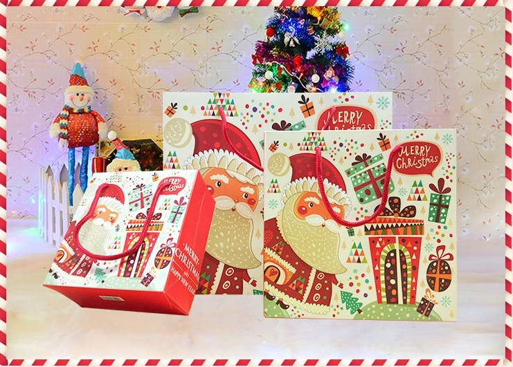 Christmas Gift Bag Santa Claus Handbag Beautiful Christmas Paper Bag Large and Small Bags