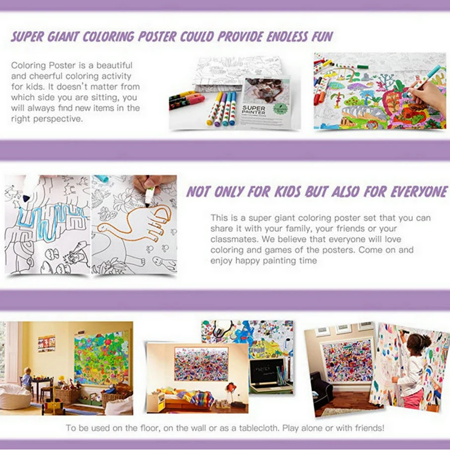 Super Painter Giant Wall Coloring Roll Paper Poster