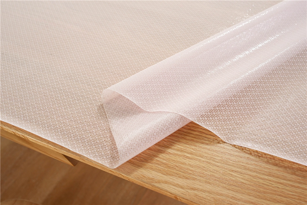 XHM Factory Wholesale Transparent PVC Lace Tablecloth HD for Picnic in Roll PVC Crystal Tablecloth Fabric