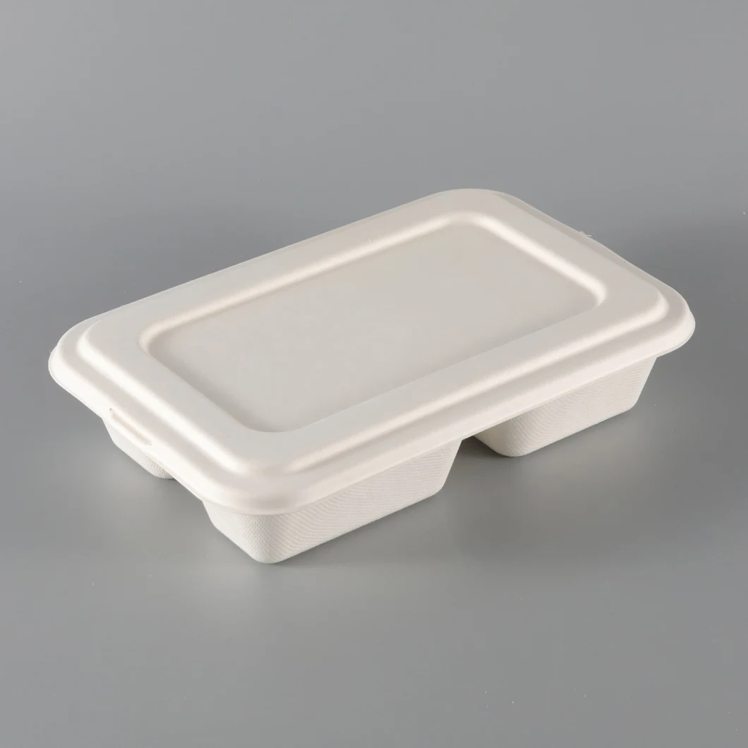 Eco-Friendly Disposable Biodegradable Food 4 Compartments Paper Trays and Lids Paper Tray Dinnerware