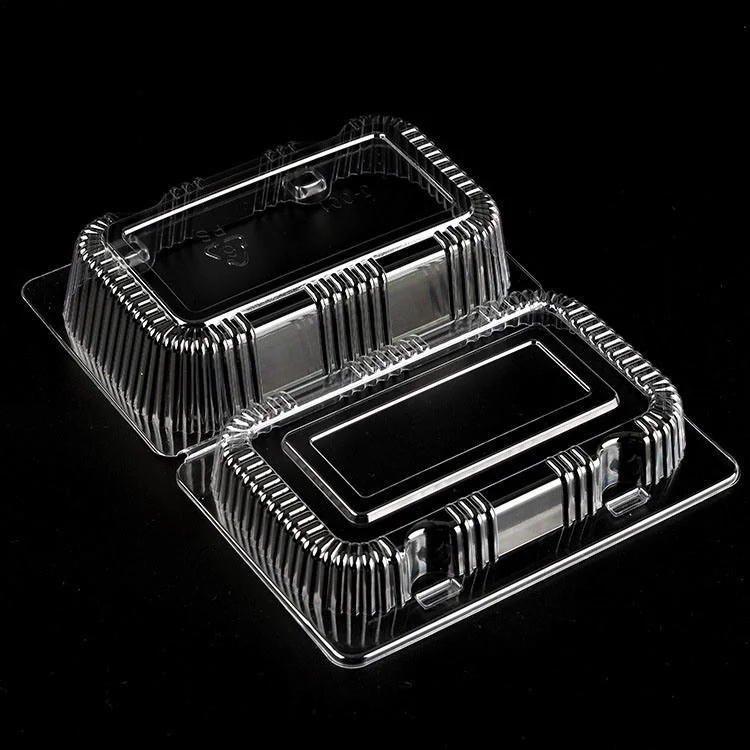 Rectangle Black/White Customized Disposable Beverage Biodegradable Plastic PET Food Packaging Clamshell