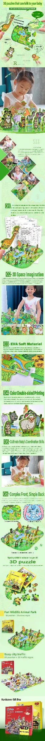 Make Your Own High Quality Puzzle Coloring Printed Paper Kids Jigsaw Shaped Die Cut Landscapes Puzzle