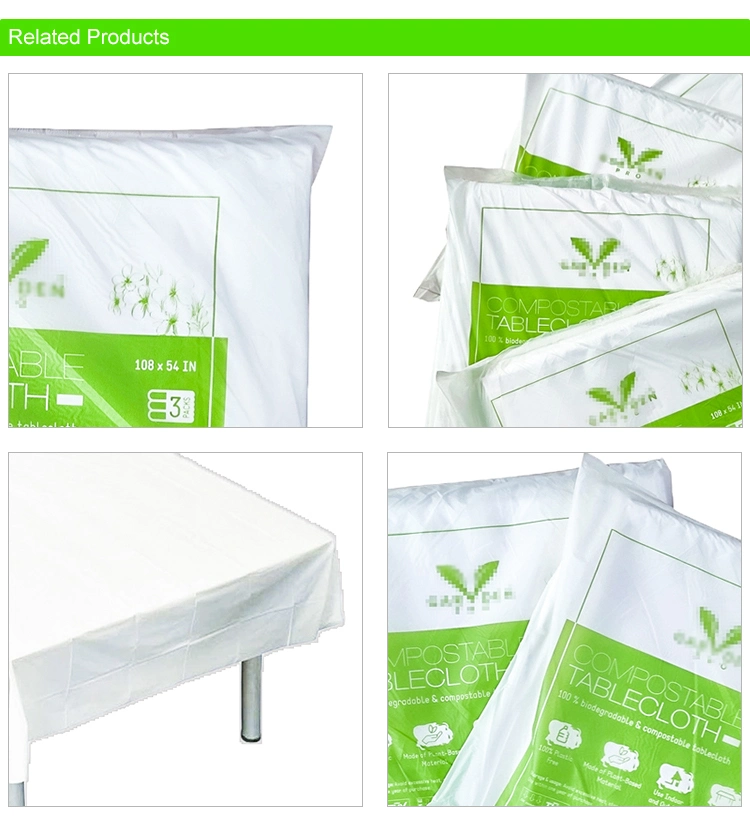 Size Cut by Yourself Pbat Corn Starch Biodegradable Disposable Tablecloth