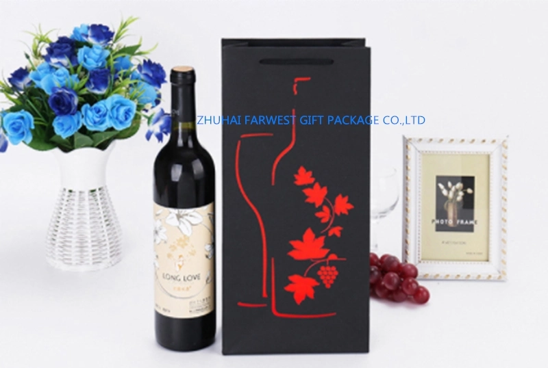 Paper Gift Bag Paper Handbag Red Wine Packaging Promotion Bag Wholesale Good Price